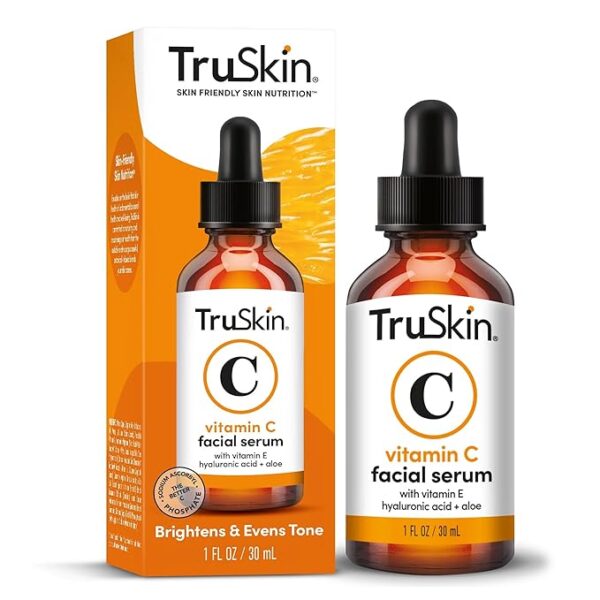 TruSkin Vitamin C Serum For Face – Anti Aging Formula with Vitamin C, Hyaluronic Acid, Vitamin E – Brightening Serum