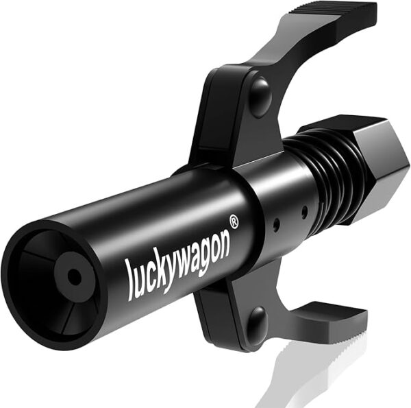 Grease Gun Coupler Black Leakproof Grease Gun Tips Quick Lock Release High Pressure 10,000 PSI Grease Fittings, Dual Handle 6 Jaws Zerk Coupler Compatible with All 1/8" NPT Greases Guns
