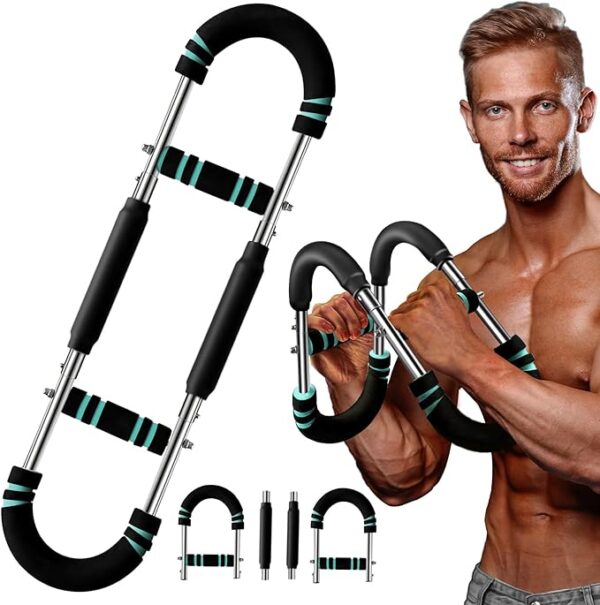 Chest Workout Equipment,Twister Arm Trainer with Adjustable 60-110lb Resistance,Portable Chest Trainer for Men,Strength Training Fitness and Home Workout