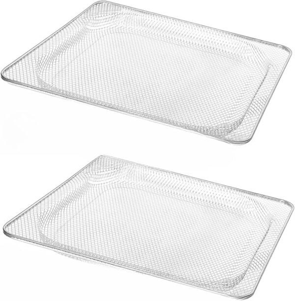 Stainless Steel Air Fryer Basket Compatible with Ninja Foodi SP100, FT102, SP102, SP101, SP101C 8-in-1 Digital Air Fry Oven (2 Pack)