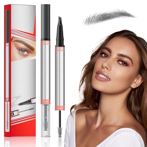 2PCS 2-in-1 Brow Pen and Sealing Brow Gel, 2025 New Microblading Eye Pen for Women