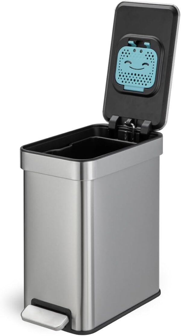 Home Zone Living 3 Gallon Small Trash Can with a Lid and Step Pedal