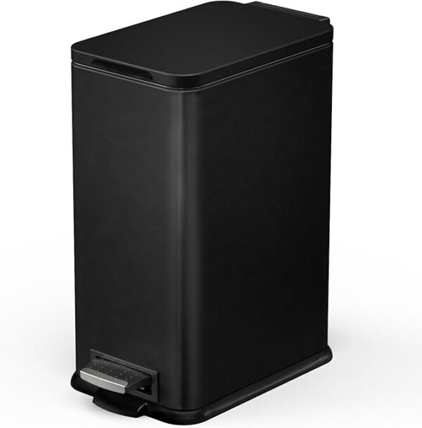 Home Zone Living 4 Gallon Slim Kitchen Trash Can with Soft Close Lid and Step Pedal,