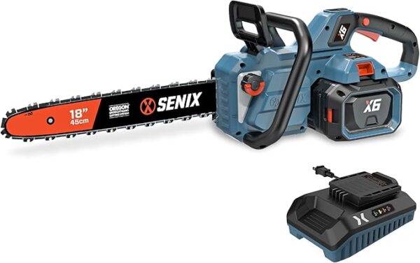 SENIX 60V 18" Electric Chainsaw, Cordless Battery Powered Chainsaw,