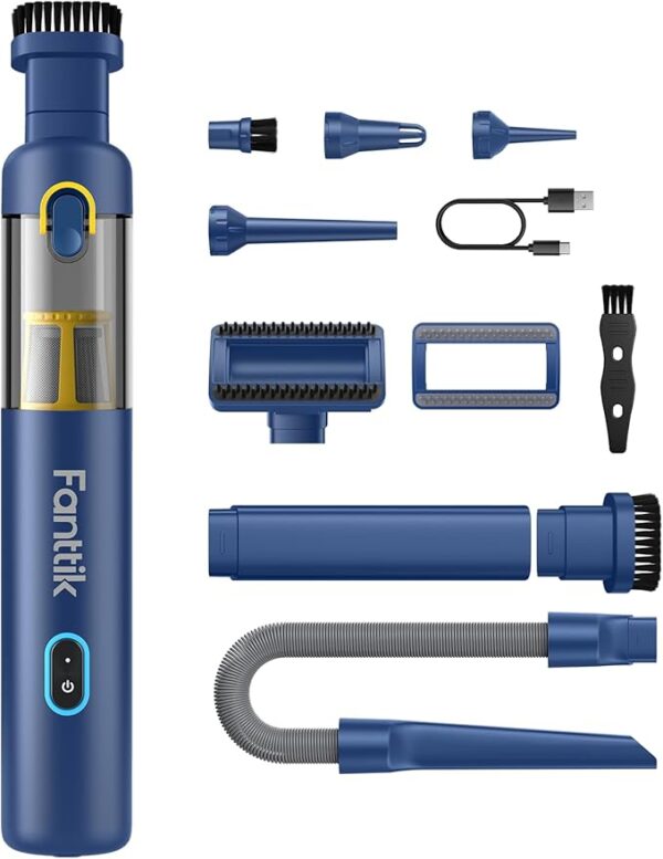 Fanttik Slim V8 Apex Car Vacuum, 4-in-1 Portable Mini Cordless Vacuum with 19000pa Suction