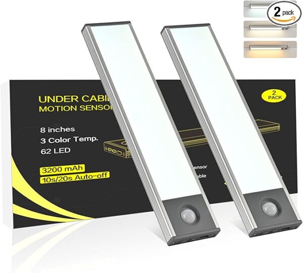 Under Cabinet Lighting, 8 inch 3200 mAh Rechargeable Battery Operated