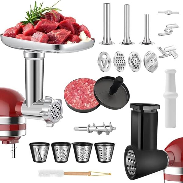 Meat Grinder Attachment for Kitchenaid Stand Mixer with 4 Gri