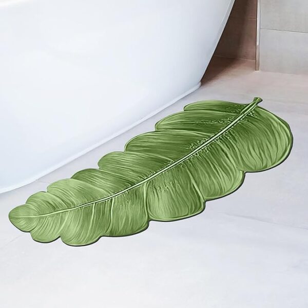 Bath Mat Non Slip Quick Dry Absorbent Green Shower Rug for Bathroom Floor