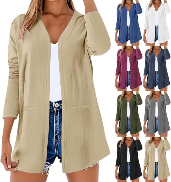 Summer Cardigans for Women Lightweight Open Front 3/4 Sleeve Cardigan Trendy Plus Size Breathable Kimonos Shrugs