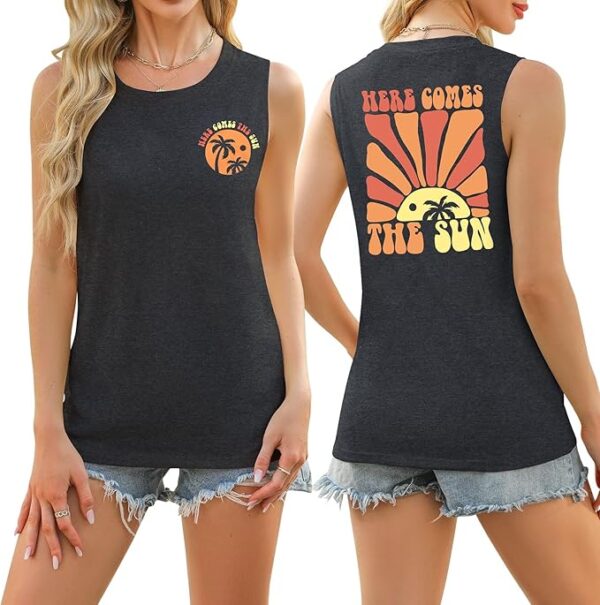 Beach Tank Tops for Women Funny Hawaiian Sleeveless