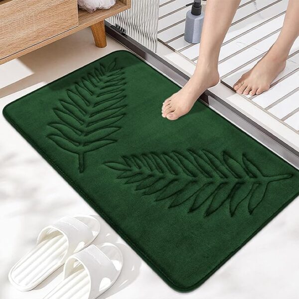 Bath Mat 36" X 24" Memory Foam Absorbent Bathroom Rugs Quick Dry Washable Leaf Bathroom