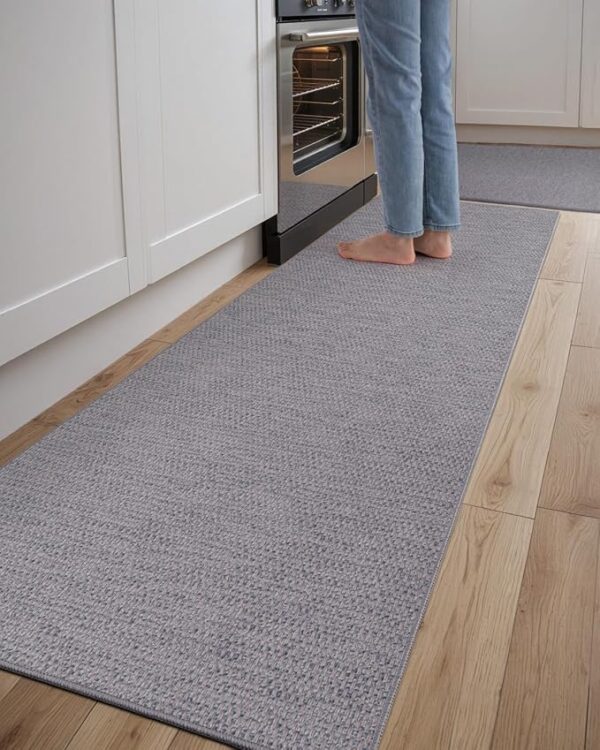 DEXI Kitchen Rugs Non Slip Washable, 24x36+24x82 Set of 2, Soft Thin Mats for