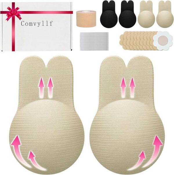 Sticky Bra Push Up,2 Pairs Adhesive Bras for Women with Breast