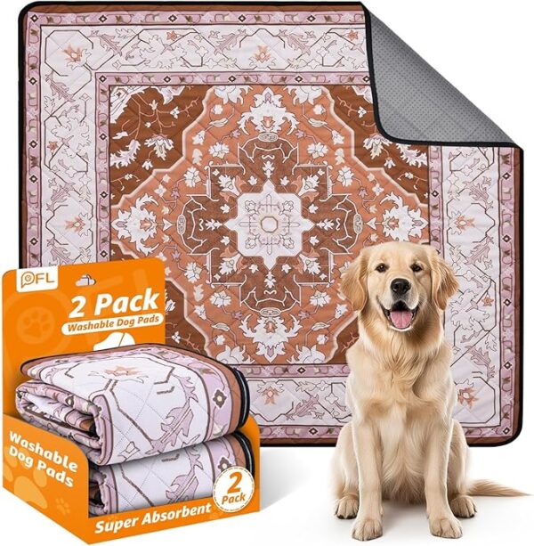 Washable Pee Pads for Dogs: 2 Pack Reusable 31"x36" Waterproof & Leakproof