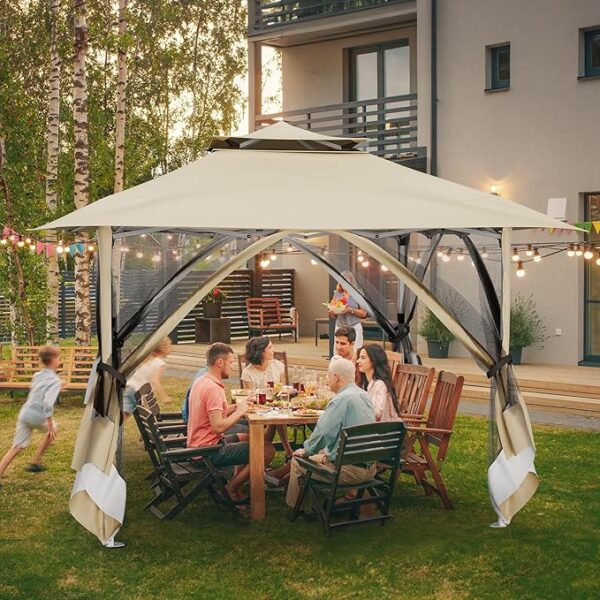 YITAHOME 13'x13' Pop Up Gazebo Double Roof Patio Gazebo