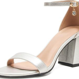 Women's Low Block Chunky Heels, Open Toe Ankle Strap Heels Sandals,Party Save-38% & Dating Dress Heeled Shoes