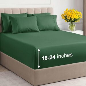 Extra Deep King Sheet Set - 6 Piece Breathable and Cooling Sheets Limited time deal savings-53%