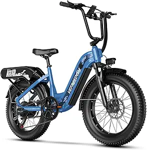 Peak Electric Bike, 1500W Motor, 48V 20AH Removable Battery | 30MPH+ Speed | Fat Tire 20 x 4.0 | Front Fork Suspension | Mountain/Commuting | for Adults