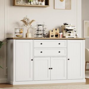 GAOMON 58" Sideboard Buffet Cabinet with Storage with 4 Doors & 2 Drawers, Farmhouse Wood Cupboard Kitchen Pantry Storage Limited time deal savings-10%