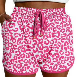 Women's High Waisted Athletic Shorts Casual Leopard Print