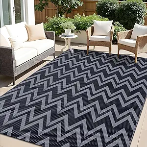 OLANLY Waterproof Outdoor Rug 5x8 ft Clearance, Reversible Outdoor Plastic Straw Rug, RV Mat, Indoor Outdoor Carpet for Patio, Camping, Balcony