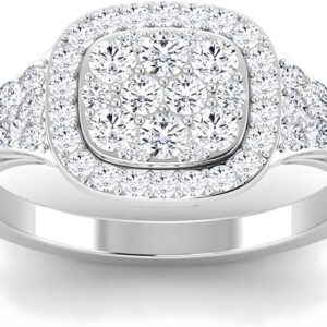 Stunning 0.90 cttw Lab Grown Diamond Engagement Ring in 14K White Gold | Ethical & Elegant Bridal Jewelry | E-F Color, VS-SI Clarity | Classic Proposal Ring