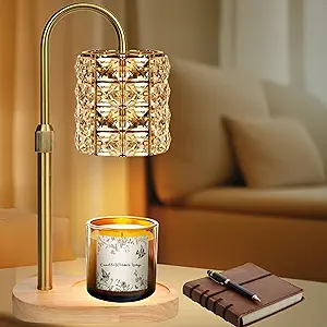 Crystal Candle Warmer Lamp with Timer Dimmer, Adjustable Height Candle Warmer, Birthday Gifts for Women